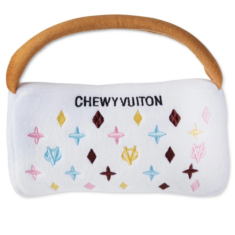 NWT Haute Diggity Dog White Chewy Vuiton Purse Toy